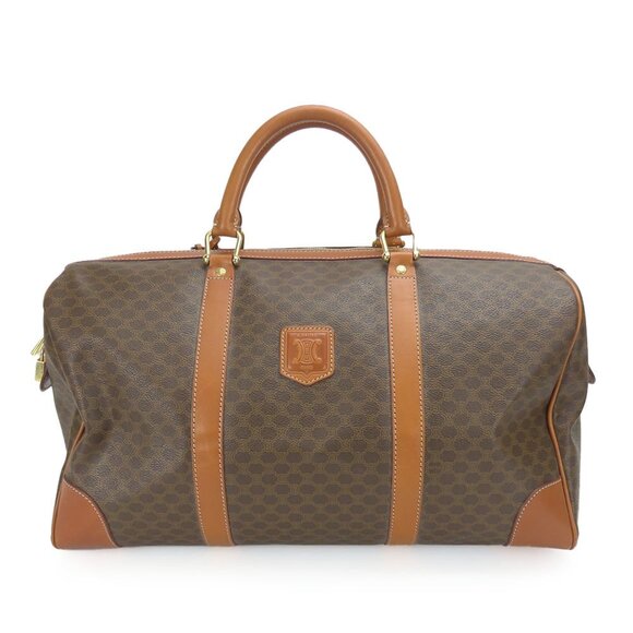 CELINE Brown Leather Boston Bag - Picture 1 of 11